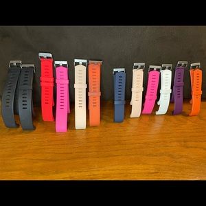 12 Fitbit Charge 2 Replacement Bands LOT 6 Large, 6 Small Assorted Colors